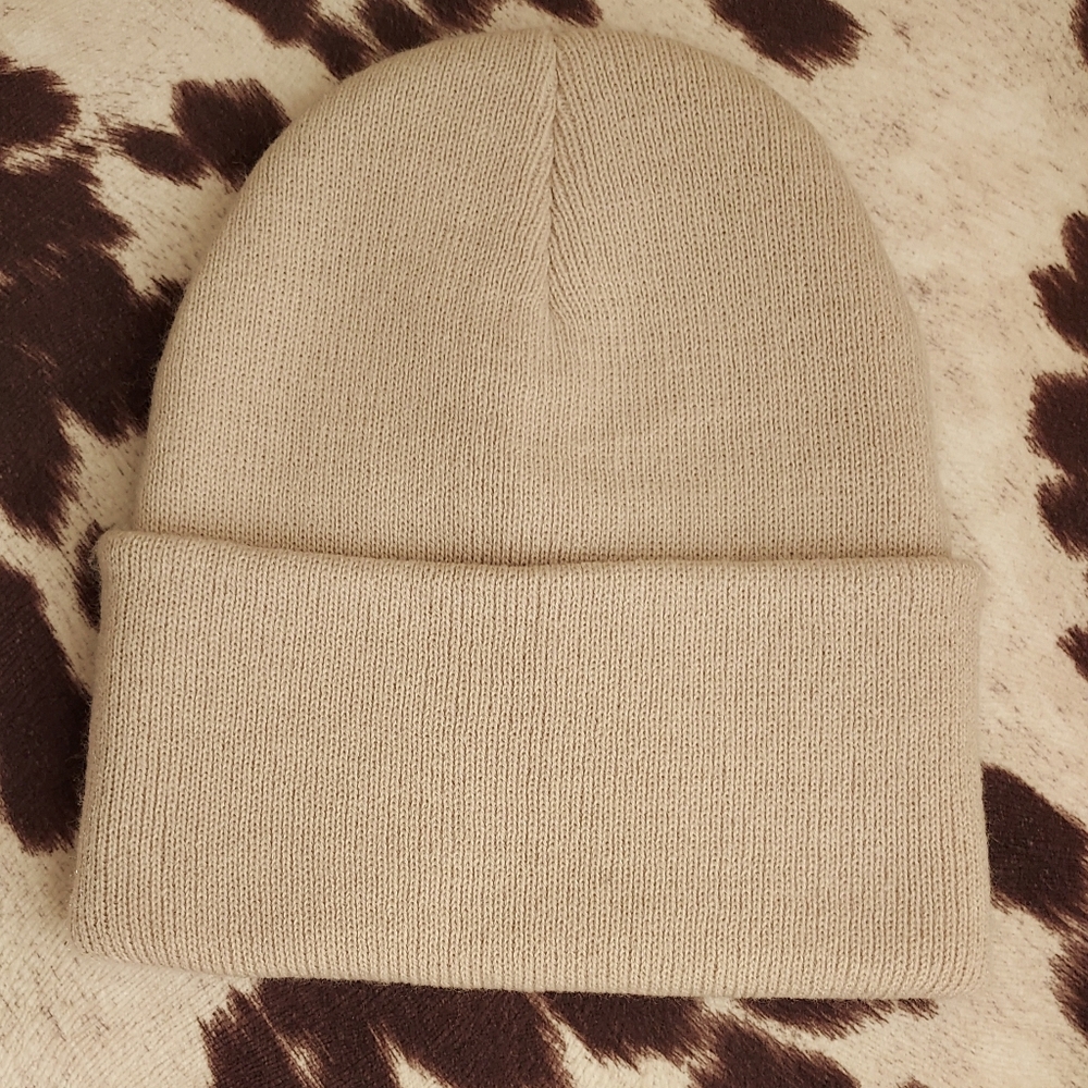 Tan granola girl style beanie